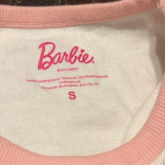 Barbie cream and pink tank top S - Picture 3 of 6